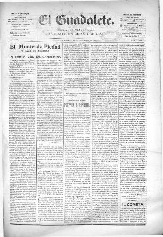 'El Guadalete : periódico literario y de interés general' - Año LVI Número 17310 (31/01/1910)