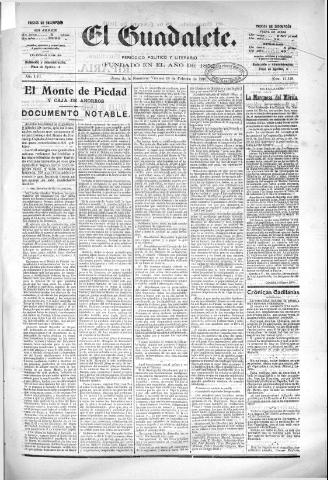 'El Guadalete : periódico literario y de interés general' - Año LVI Número 17328 (18/02/1910)