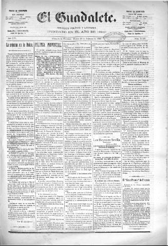 'El Guadalete : periódico literario y de interés general' - Año LVI Número 17332 (22/02/1910)