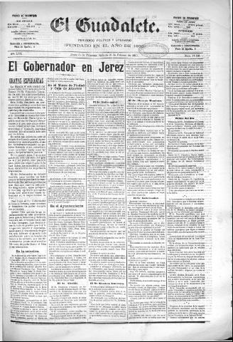 'El Guadalete : periódico literario y de interés general' - Año LVI Número 17336 (26/02/1910)