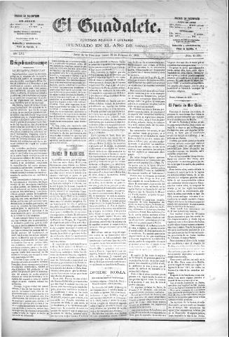 'El Guadalete : periódico literario y de interés general' - Año LVI Número 17338 (28/02/1910)