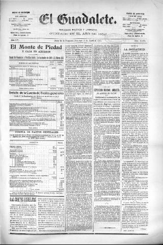 'El Guadalete : periódico literario y de interés general' - Año LVI Número 17385 (17/04/1910)