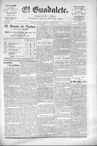 'El Guadalete : periódico literario y de interés general' - Año LVI Número 17398 (30/04/1910)