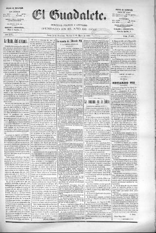 'El Guadalete : periódico literario y de interés general' - Año LVI Número 17408 (10/05/1910)