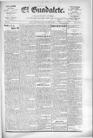 'El Guadalete : periódico literario y de interés general' - Año LVI Número 17418 (20/05/1910)