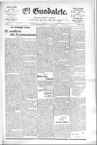 'El Guadalete : periódico literario y de interés general' - Año LVI Número 17467 (09/07/1910)