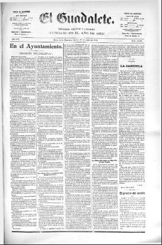 'El Guadalete : periódico literario y de interés general' - Año LVI Número 17481 (23/07/1910)