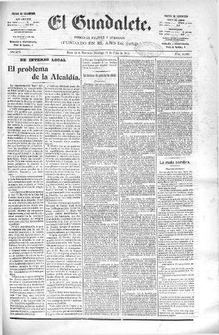 'El Guadalete : periódico literario y de interés general' - Año LVI Número 17489 (31/07/1910)