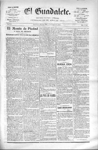 'El Guadalete : periódico literario y de interés general' - Año LVI Número 17498 (09/08/1910)