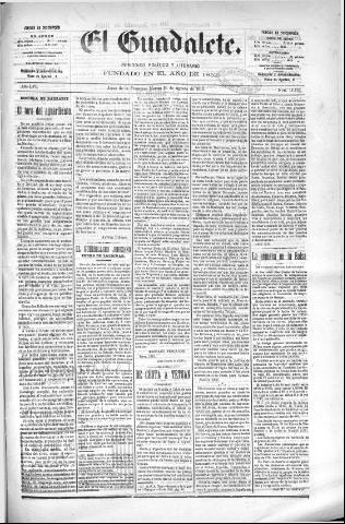 'El Guadalete : periódico literario y de interés general' - Año LVI Número 17519 (30/08/1910)