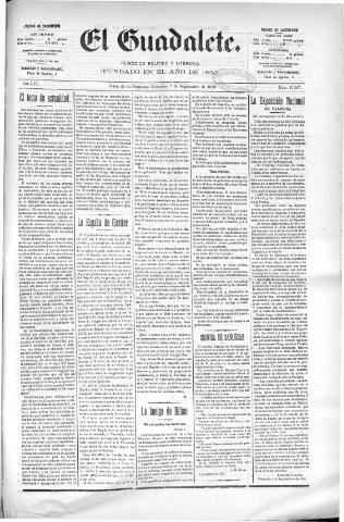 'El Guadalete : periódico literario y de interés general' - Año LVI Número 17527 (07/09/1910)