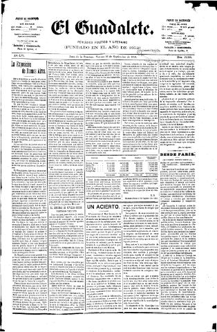 'El Guadalete : periódico literario y de interés general' - Año LVI Número 17536 (16/09/1910)