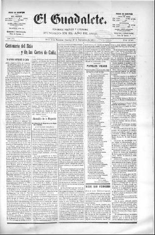 'El Guadalete : periódico literario y de interés general' - Año LVI Número 17545 (25/09/1910)