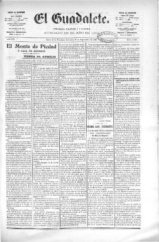 'El Guadalete : periódico literario y de interés general' - Año LVI Número 17548 (28/09/1910)