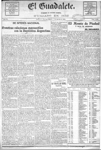 'El Guadalete : periódico literario y de interés general' - Año LVI Número 17551 (01/10/1910)