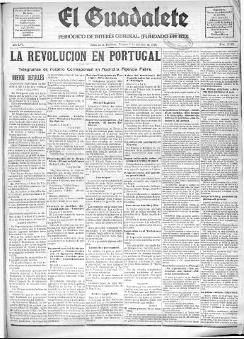 'El Guadalete : periódico literario y de interés general' - Año LVI Número 17557 (07/10/1910)