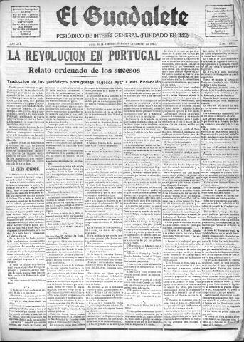 'El Guadalete : periódico literario y de interés general' - Año LVI Número 17558 (08/10/1910)