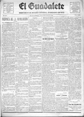 'El Guadalete : periódico literario y de interés general' - Año LVI Número 17563 (13/10/1910)