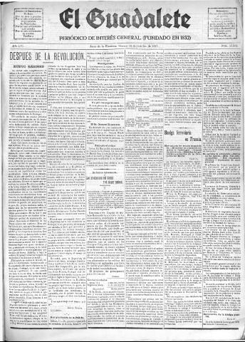 'El Guadalete : periódico literario y de interés general' - Año LVI Número 17564 (14/10/1910)