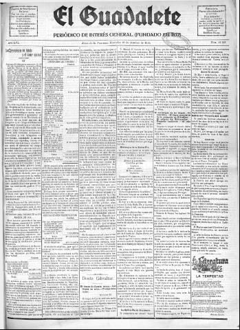 'El Guadalete : periódico literario y de interés general' - Año LVI Número 17569 (19/10/1910)
