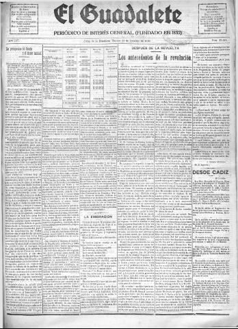 'El Guadalete : periódico literario y de interés general' - Año LVI Número 17571 (21/10/1910)
