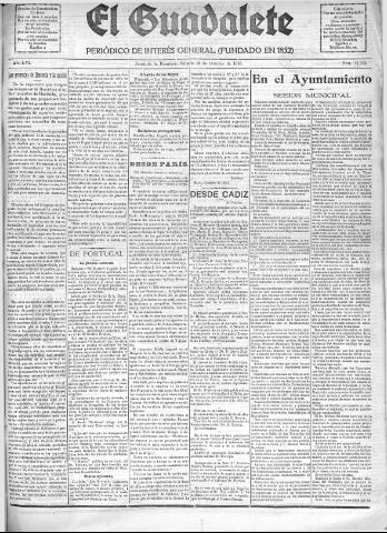 'El Guadalete : periódico literario y de interés general' - Año LVI Número 17572 (22/10/1910)