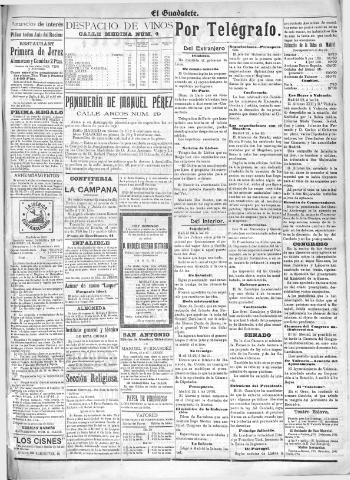 'El Guadalete : periódico literario y de interés general' - Año LVI Número 17573 (23/10/1910)
