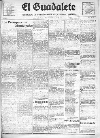 'El Guadalete : periódico literario y de interés general' - Año LVI Número 17576 (26/10/1910)