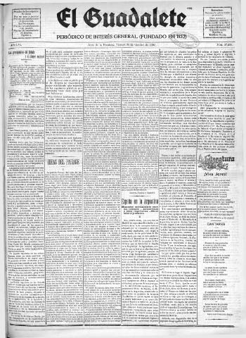 'El Guadalete : periódico literario y de interés general' - Año LVI Número 17578 (28/10/1910)