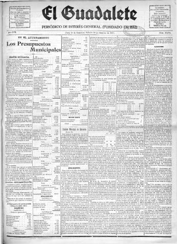 'El Guadalete : periódico literario y de interés general' - Año LVI Número 17579 (29/10/1910)