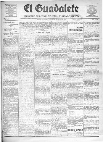 'El Guadalete : periódico literario y de interés general' - Año LVI Número 17580 (30/10/1910)