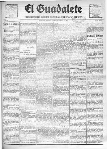'El Guadalete : periódico literario y de interés general' - Año LVI Número 17581 (31/10/1910)