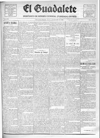 'El Guadalete : periódico literario y de interés general' - Año LVI Número 17588 (07/11/1910)