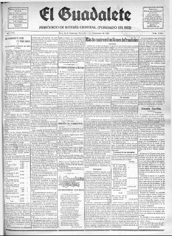'El Guadalete : periódico literario y de interés general' - Año LVI Número 17590 (09/11/1910)