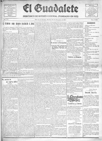 'El Guadalete : periódico literario y de interés general' - Año LVI Número 17594 (13/11/1910)