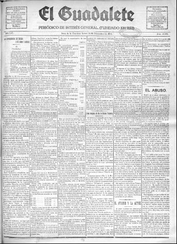 'El Guadalete : periódico literario y de interés general' - Año LVI Número 17595 (14/11/1910)