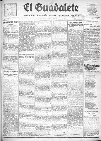 'El Guadalete : periódico literario y de interés general' - Año LVI Número 17596 (15/11/1910)