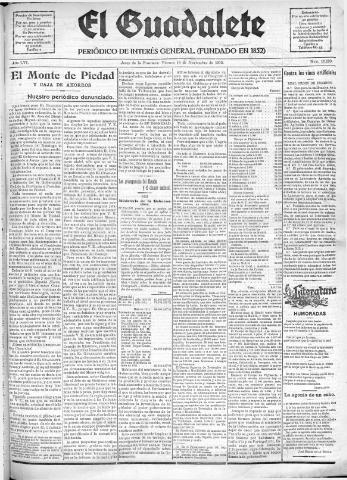 'El Guadalete : periódico literario y de interés general' - Año LVI Número 17599 (18/11/1910)