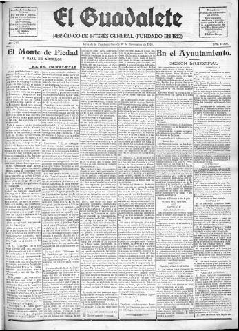 'El Guadalete : periódico literario y de interés general' - Año LVI Número 17600 (19/11/1910)