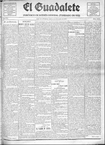 'El Guadalete : periódico literario y de interés general' - Año LVI Número 17602 (21/11/1910)