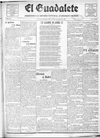 'El Guadalete : periódico literario y de interés general' - Año LVI Número 17607 (26/11/1910)