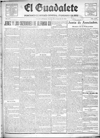 'El Guadalete : periódico literario y de interés general' - Año LVI Número 17608 (27/11/1910)