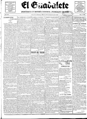 'El Guadalete : periódico literario y de interés general' - Año LVI Número 17611 (30/11/1910)