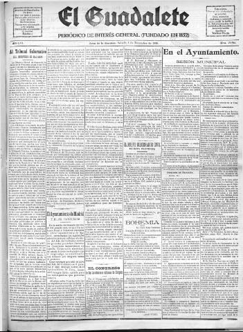 'El Guadalete : periódico literario y de interés general' - Año LVI Número 17614 (03/12/1910)