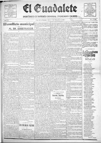 'El Guadalete : periódico literario y de interés general' - Año LVI Número 17626 (15/12/1910)