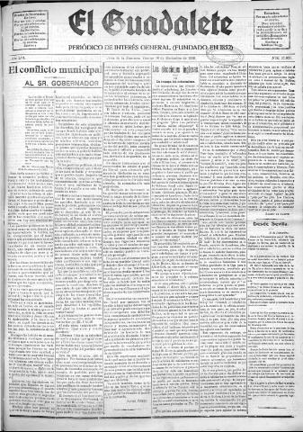 'El Guadalete : periódico literario y de interés general' - Año LVI Número 17627 (16/12/1910)