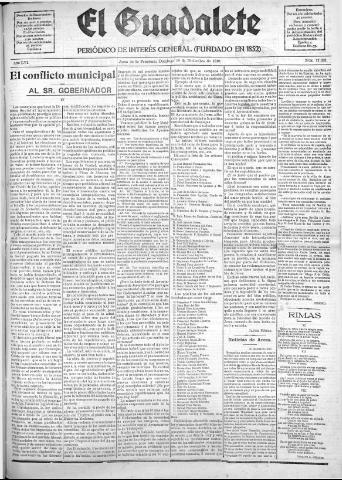 'El Guadalete : periódico literario y de interés general' - Año LVI Número 17629 (18/12/1910)