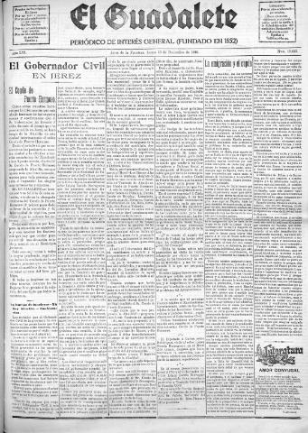 'El Guadalete : periódico literario y de interés general' - Año LVI Número 17630 (19/12/1910)