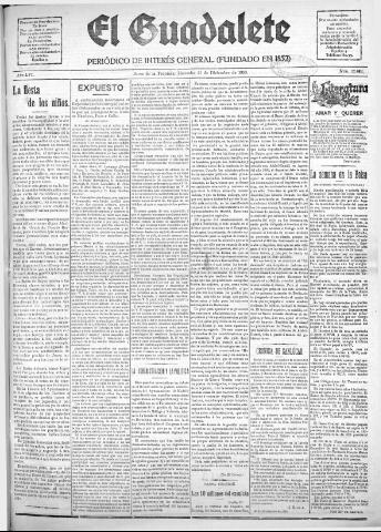 'El Guadalete : periódico literario y de interés general' - Año LVI Número 17632 (21/12/1910)