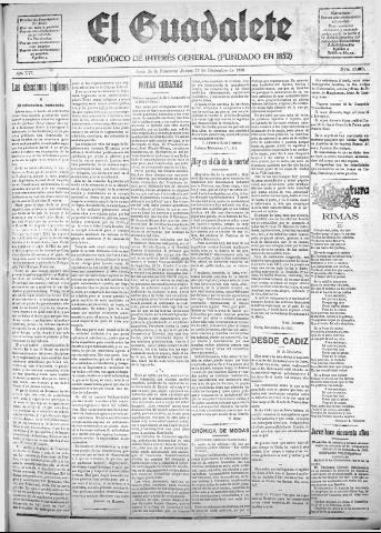 'El Guadalete : periódico literario y de interés general' - Año LVI Número 17633 (22/12/1910)